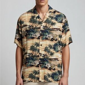 Vintage Howie Hawaiian Button Down Short Sleeve Shirt
